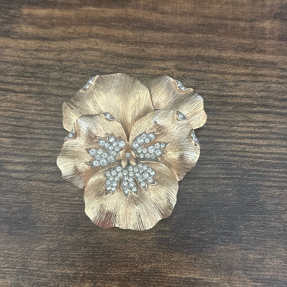 Trifari Pansy Flower Brooch